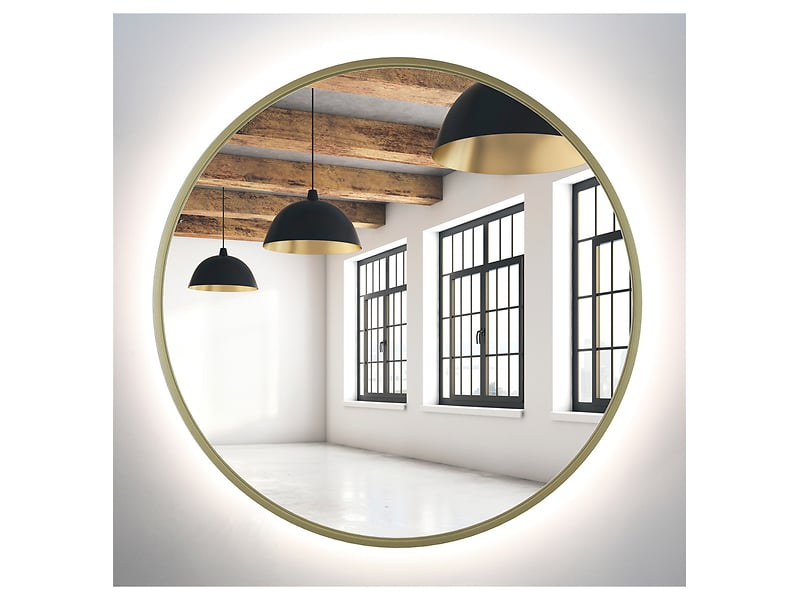 Lustro łazienkowe ścienne LED 60 cm bez włącznika złote 54903