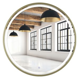 Lustro łazienkowe ścienne LED 60 cm z włącznikiem złote 54871