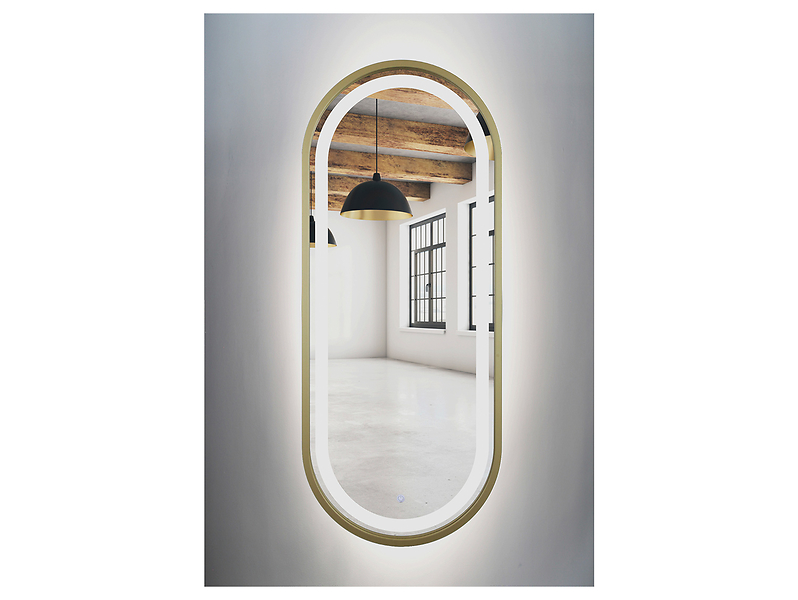 Lustro łazienkowe ścienne LED 60x125 cm złote 54951