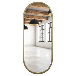 Lustro łazienkowe ścienne LED 60×95 cm bez włącznika złote 55036 Lustro łazienkowe ścienne LED 60×95 cm bez włącznika złote 55036
