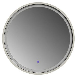 Lustro łazienkowe ścienne LED 65 cm piaskowane z włącznikiem białe 108680 Lustro łazienkowe ścienne LED 65 cm piaskowane z włącznikiem białe 108680