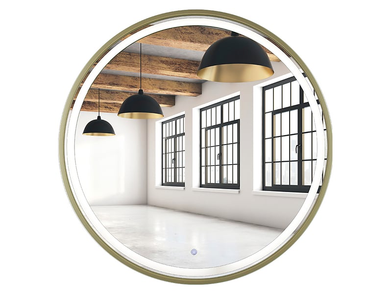 Lustro łazienkowe ścienne LED 65 cm z włącznikiem złote 54872
