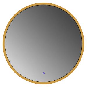 Lustro łazienkowe ścienne LED 80 cm bez piaskowania z włącznikiem złote 108716 Lustro łazienkowe ścienne LED 80 cm bez piaskowania z włącznikiem złote 108716