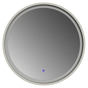 Lustro łazienkowe ścienne LED 80 cm piaskowane z włącznikiem białe 108678