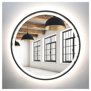 Lustro łazienkowe ścienne LED 85 cm bez włącznika czarne 54877