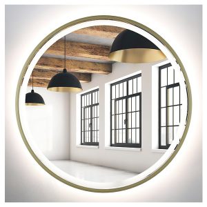 Lustro łazienkowe ścienne LED 90 cm bez włącznika złote 54891