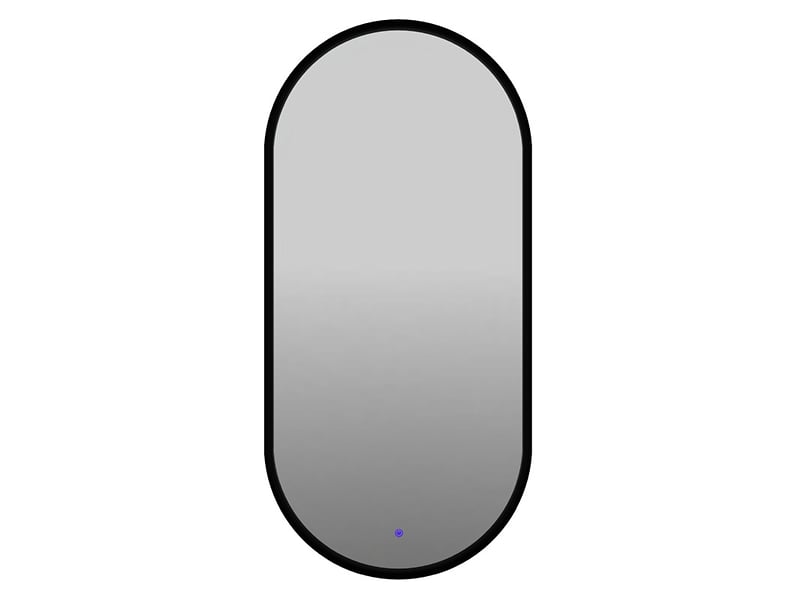 Lustro łazienkowe ścienne owalne LED 35x100 cm bez piaskowania z włącznikiem czarne 108730