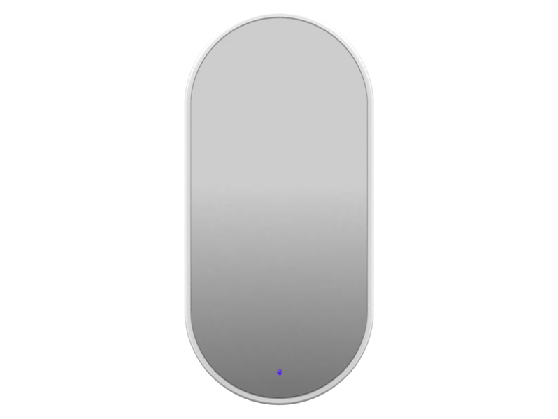 Lustro łazienkowe ścienne owalne LED 45x140 cm bez piaskowania z włącznikiem białe 108748