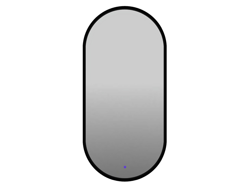Lustro łazienkowe ścienne owalne LED 50x150 cm bez piaskowania z włącznikiem czarne 108736