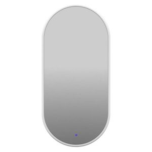 Lustro łazienkowe ścienne owalne LED 50×85 cm bez piaskowania z włącznikiem białe 108752