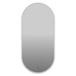 Lustro łazienkowe ścienne owalne LED 55×90 cm bez piaskowania z włącznikiem białe 108755