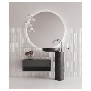 Lustro łazienkowe Tulus Premium LED 80 cm z włącznikiem i matą grzewczą 46709