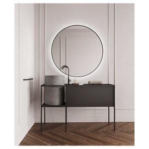 Lustro łazienkowe Valencia LED 80 cm czarne 46700