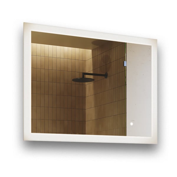 Lustro łazienkowe z dual led, 80x60cm, dotykowy włącznik 566674
