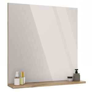 Lustro łazienkowe z półką Topeshop TIGO dąb evoke 838105 Lustro łazienkowe z półką Topeshop TIGO dąb evoke 838105