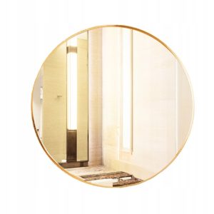 Lustro łazienkowe złote ścienne okrągłe 80cm 662362 Lustro łazienkowe złote ścienne okrągłe 80cm 662362
