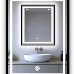 Lustro Led 110×120 Cob 608 Diod 3 Barwy W Czarnej Ramie Aluminum + Włącznik 740186 Lustro Led 110×120 Cob 608 Diod 3 Barwy W Czarnej Ramie Aluminum + Włącznik 740186