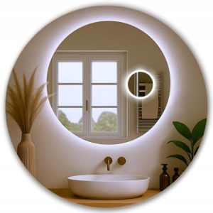 Lustro Led 120 Okrągłe Do Makijażu Z Lusterkiem Kosmetycznym 3Xpowiększenie 740442 Lustro Led 120 Okrągłe Do Makijażu Z Lusterkiem Kosmetycznym 3Xpowiększenie 740442