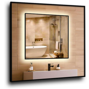 Lustro led 50x50cm w czarnej ramie aluminiowej mat loftowe wodoodporne ledy 741018 Lustro led 50x50cm w czarnej ramie aluminiowej mat loftowe wodoodporne ledy 741018