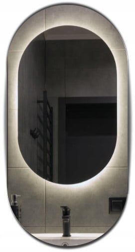 Lustro led 70x110 owalne podświetlane łazienkowe ledowe premium 742295
