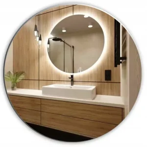 Lustro led 90 cm okrągłe podświetlane wodoodporne ledy 120 diod/m Premium 750093