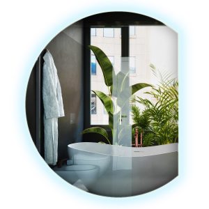 Lustro LED asymetryczne designerskie zimna barwa 63x70cm Wallfluent 1018873 Lustro LED asymetryczne designerskie zimna barwa 63x70cm Wallfluent 1018873