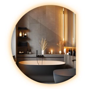 Lustro LED asymetryczne nowoczesne ciepła barwa 63x70cm Wallfluent 1021561 Lustro LED asymetryczne nowoczesne ciepła barwa 63x70cm Wallfluent 1021561
