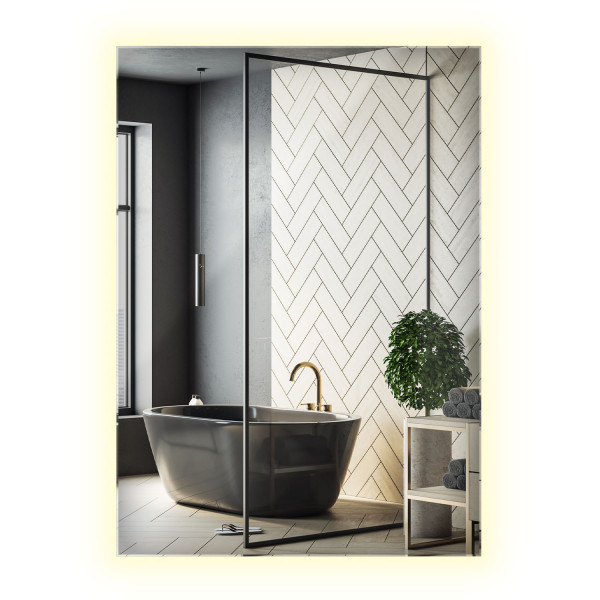 Lustro LED dekoracyjne do salonu neutralne światło 70 x 50 cm 892392