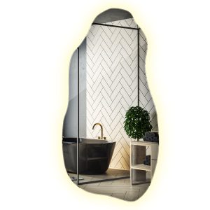 Lustro LED dekoracyjne o nieregularnej formie 50 cm x 100 cm Wallfluent 879856 Lustro LED dekoracyjne o nieregularnej formie 50 cm x 100 cm Wallfluent 879856