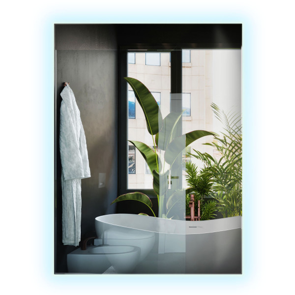 Lustro LED designerskie eleganckie z zimnym światłem 80 x 60 cm 892396