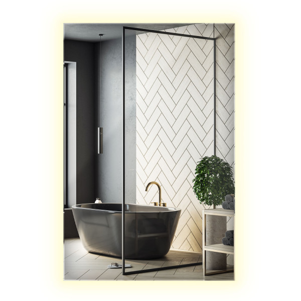 Lustro LED do łazienki neutralna barwa światła stylowe 60 x 40 cm 892391