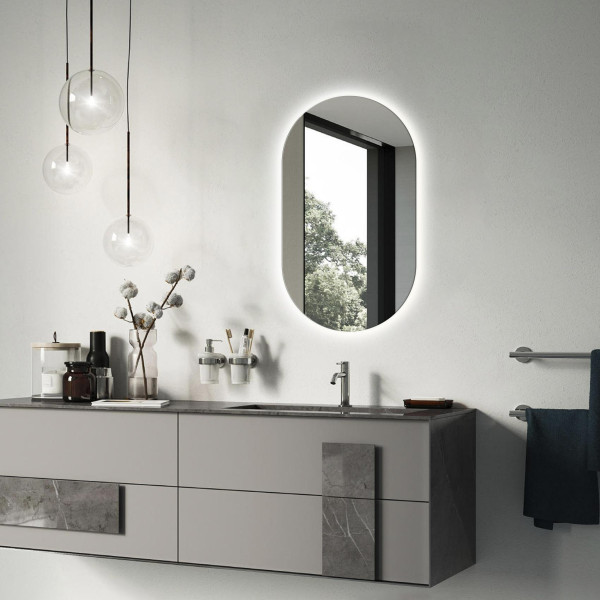Lustro Led Minimalistyczne Do Makijażu Łazienki 70x40 cm 117413