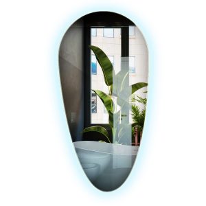 Lustro LED nieregularny owal nowoczesne z zimną barwą światła 40 x 80 cm 1018865