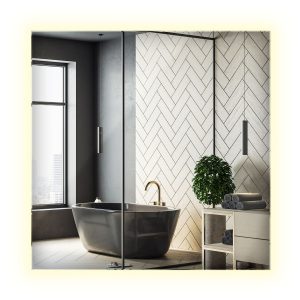 Lustro LED nowoczesne dekoracyjne z neutralnym światłem 50 x 50 cm 892388