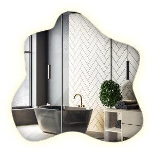 Lustro LED nowoczesne do łazienki z neutralną barwą światła 58 x 57,5 cm 883664