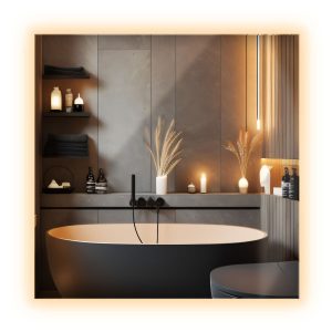 Lustro LED nowoczesne z ciepłym światłem dekoracyjne 50 x 50 cm 892390