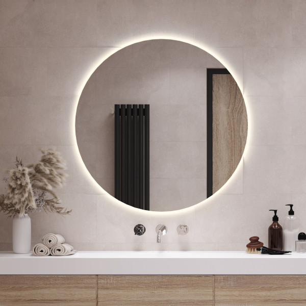 Lustro LED - Okrągłe - fi 60 cm - światło ciepłe 110809