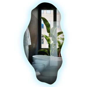 Lustro LED z zimnym światłem dekoracyjne 40 × 80 cm Wallfluent 879864 Lustro LED z zimnym światłem dekoracyjne 40 × 80 cm Wallfluent 879864