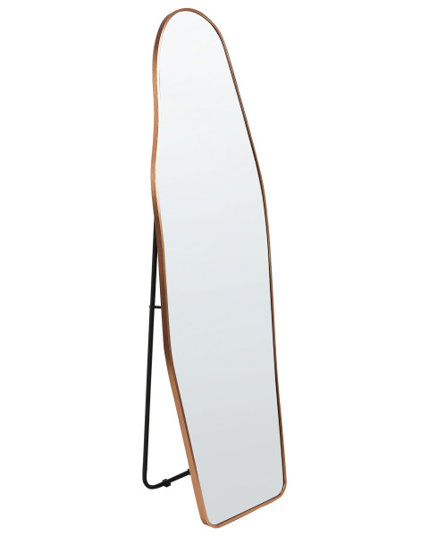 Lustro metalowe stojące z ramą 48x160 cm złote 281054