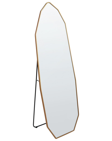 Lustro metalowe stojące z ramą 49x165 cm złote 281060