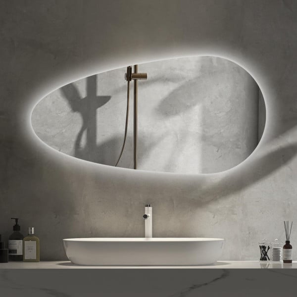 Lustro Nieregularne Lampy Led Do Makijażu Make-up 40x80 cm 117450