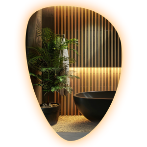 Lustro nieregularne LED owalne ścienne do salonu ciepła barwa 57×80 1078284 Lustro nieregularne LED owalne ścienne do salonu ciepła barwa 57×80 1078284