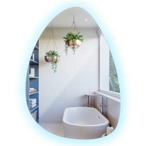 Lustro nieregularne LED owalne ścienne do salonu zimna barwa 64×90 Tulup 1078462 Lustro nieregularne LED owalne ścienne do salonu zimna barwa 64×90 Tulup 1078462