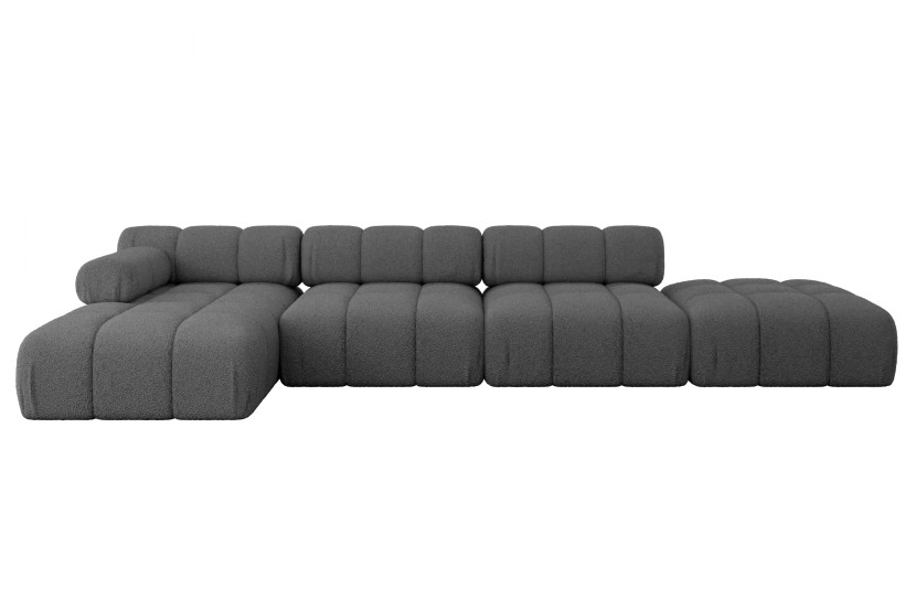 Narożnik lewostronny modułowy LIZUR-L2 380x160x70 cm Szary 683270
