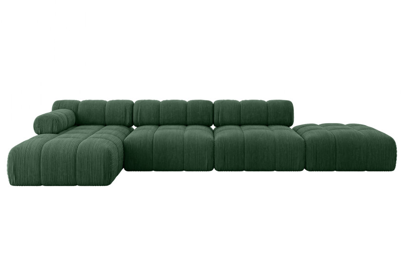 Narożnik lewostronny modułowy LIZUR-L2 380x160x70 cm Zielony 683303