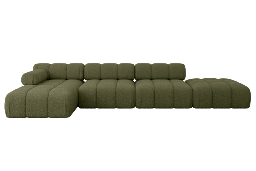 Narożnik lewostronny modułowy LIZUR-L2 380x160x70 cm Zielony 683332