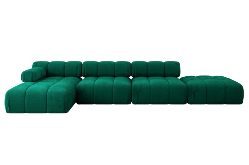 Narożnik lewostronny modułowy LIZUR-L2 380x160x70 cm Zielony 683297