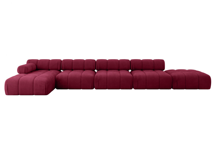 Narożnik lewostronny modułowy LIZUR-L3 475x160x70 cm Bordowy 682310