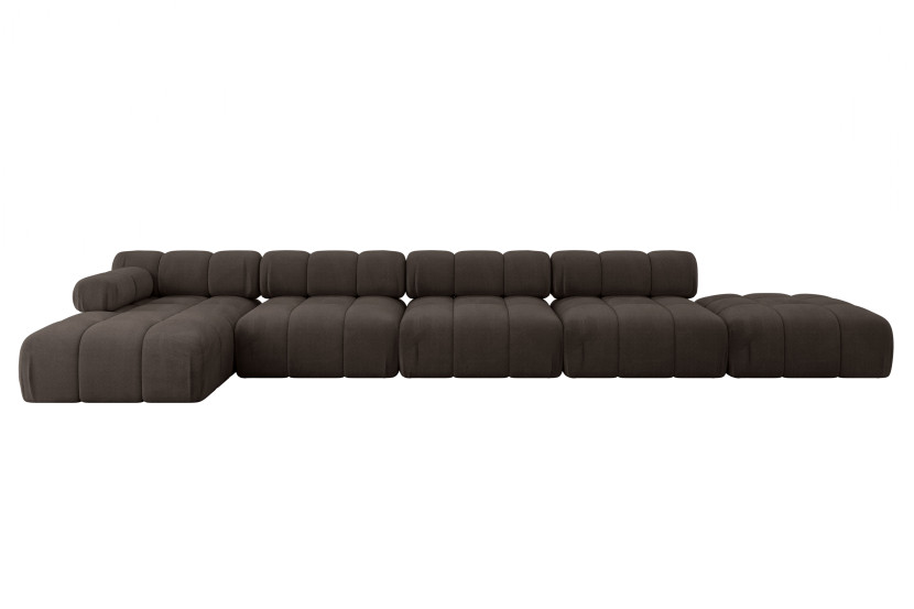 Narożnik lewostronny modułowy LIZUR-L3 475x160x70 cm Brązowy 682203