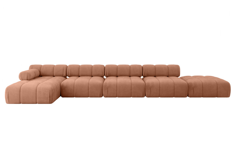 Narożnik lewostronny modułowy LIZUR-L3 475x160x70 cm Morelowy 682199